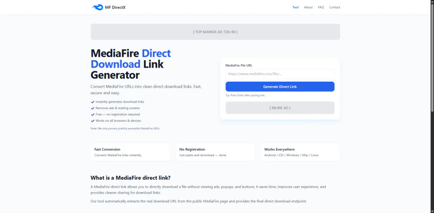 MF DirectX MediaFire Direct Download Tool Script -  Free Download